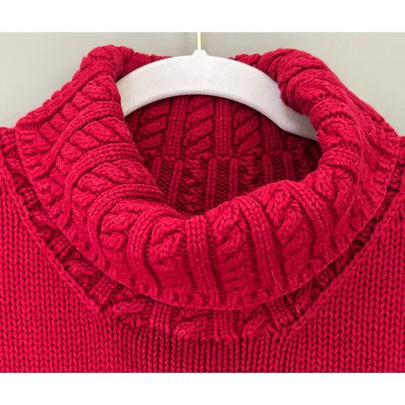 Vintage Ralph Lauren Red Turtleneck Holiday Sweater Snowflake Cotton Size 2X - Picture 2 of 10